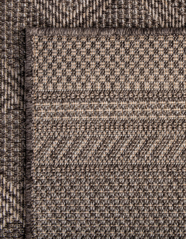 Chocolate Brown 5' 1 x 5' 1 Outdoor Trellis Square Area Rug Weather Resistant for Patio, Deck, Terrace, Balcony, Porch Geometric Design Water Safe Outside Carpet for Sale at Rug Engine