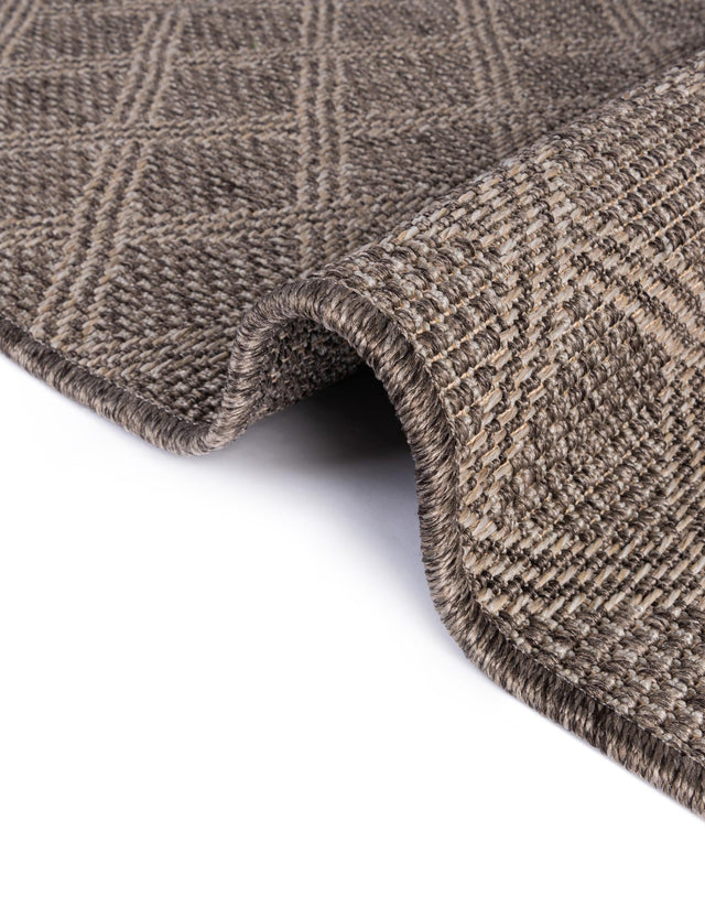 Chocolate Brown 10' x 10' Outdoor Trellis Square Area Rug Weather Resistant for Patio, Deck, Terrace, Balcony, Porch Geometric Design Water Safe Outside Carpet for Sale at Rug Engine