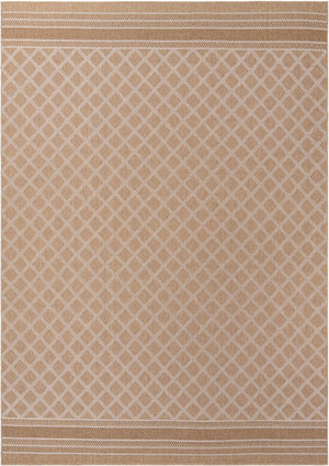 Natural 10' x 14' 1 Outdoor Trellis Rectangle Area Rug Weather Resistant for Patio, Deck, Terrace, Balcony, Porch Geometric Design Water Safe Outside Carpet for Sale at Rug Engine