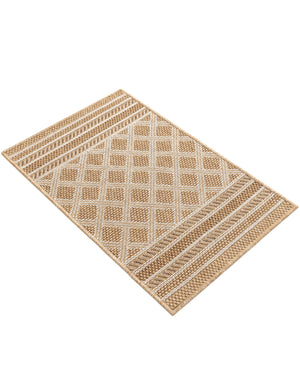 Natural 2' x 3' 1 Outdoor Trellis Rectangle Area Rug Weather Resistant for Patio, Deck, Terrace, Balcony, Porch Geometric Design Water Safe Outside Carpet for Sale at Rug Engine