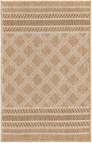 Natural 2' x 3' 1 Outdoor Trellis Rectangle Area Rug Weather Resistant for Patio, Deck, Terrace, Balcony, Porch Geometric Design Water Safe Outside Carpet for Sale at Rug Engine