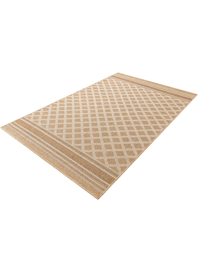 Natural 5' 1 x 8' Outdoor Trellis Rectangle Area Rug Weather Resistant for Patio, Deck, Terrace, Balcony, Porch Geometric Design Water Safe Outside Carpet for Sale at Rug Engine