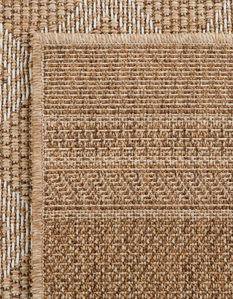 Natural 5' 1 x 8' Outdoor Trellis Rectangle Area Rug Weather Resistant for Patio, Deck, Terrace, Balcony, Porch Geometric Design Water Safe Outside Carpet for Sale at Rug Engine