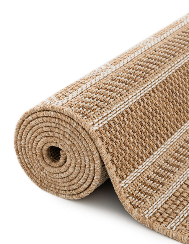 Natural 2' x 3' 1 Outdoor Trellis Rectangle Area Rug Weather Resistant for Patio, Deck, Terrace, Balcony, Porch Geometric Design Water Safe Outside Carpet for Sale at Rug Engine