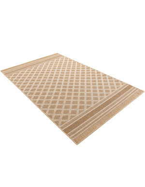 Natural 5' 1 x 8' Outdoor Trellis Rectangle Area Rug Weather Resistant for Patio, Deck, Terrace, Balcony, Porch Geometric Design Water Safe Outside Carpet for Sale at Rug Engine