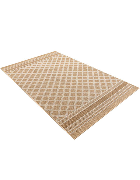 Natural 5' 1 x 8' Outdoor Trellis Rectangle Area Rug Weather Resistant for Patio, Deck, Terrace, Balcony, Porch Geometric Design Water Safe Outside Carpet for Sale at Rug Engine
