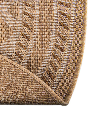 Natural 3' 3 x 3' 3 Outdoor Trellis Round Area Rug Weather Resistant for Patio, Deck, Terrace, Balcony, Porch Geometric Design Water Safe Outside Carpet for Sale at Rug Engine