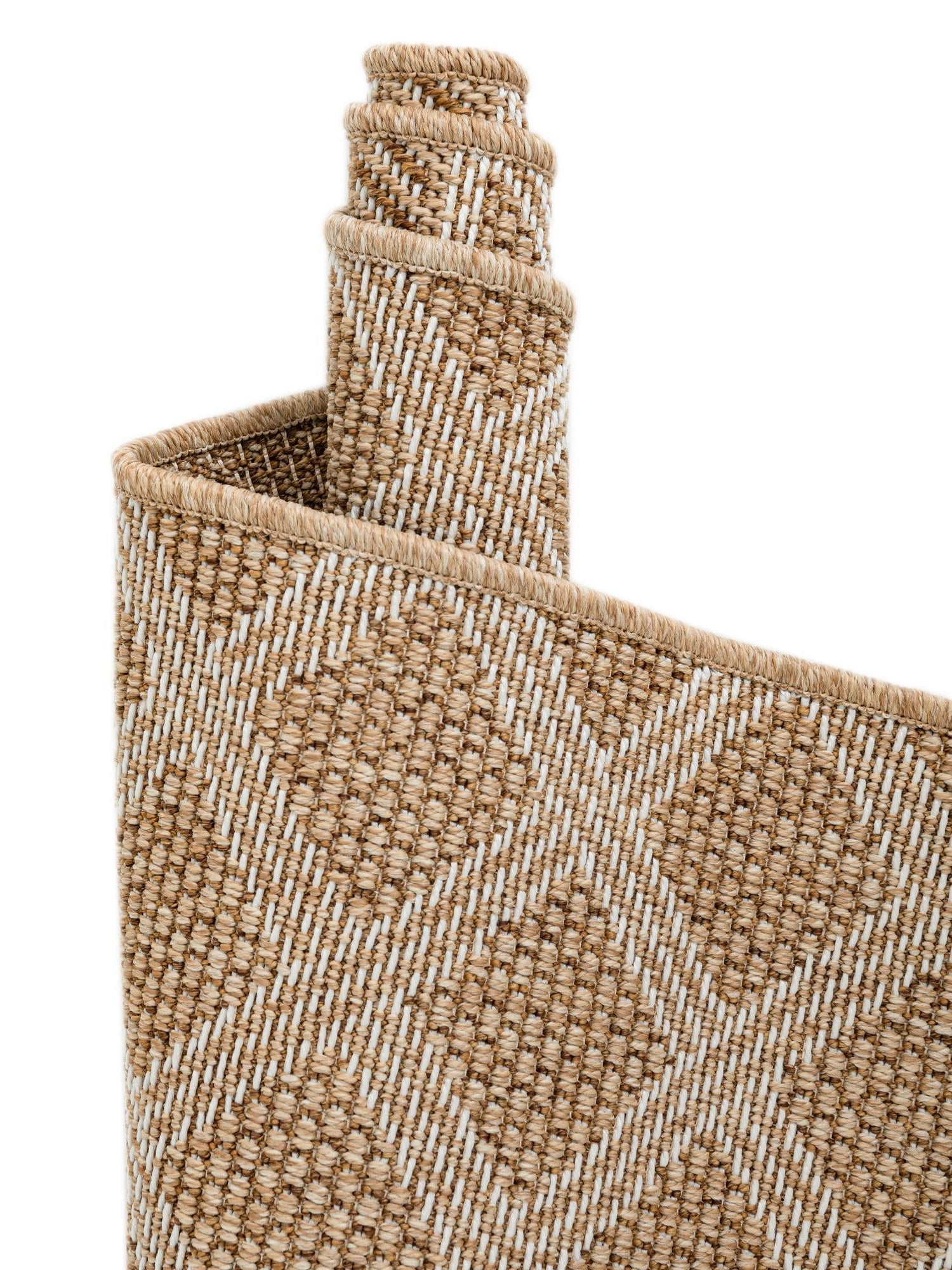 Natural 3' 3 x 3' 3 Outdoor Trellis Round Area Rug Weather Resistant for Patio, Deck, Terrace, Balcony, Porch Geometric Design Water Safe Outside Carpet for Sale at Rug Engine