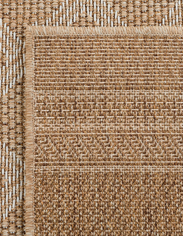 Natural 5' 1 x 5' 1 Outdoor Trellis Square Area Rug Weather Resistant for Patio, Deck, Terrace, Balcony, Porch Geometric Design Water Safe Outside Carpet for Sale at Rug Engine