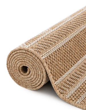 Natural 5' 1 x 5' 1 Outdoor Trellis Square Area Rug Weather Resistant for Patio, Deck, Terrace, Balcony, Porch Geometric Design Water Safe Outside Carpet for Sale at Rug Engine