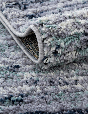 Blue and Gray 5' 3 x 5' 3 Tucson Round Area Rug 100% Polyester Unique Modern Carpet for Dining Rooms, Living Room, Bedrooms, Office Space for Sale at Rug Engine