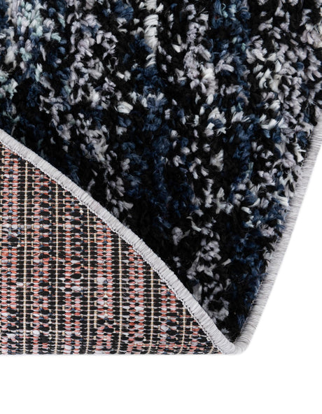 Blue and Gray 5' 3 x 5' 3 Tucson Round Area Rug 100% Polyester Unique Modern Carpet for Dining Rooms, Living Room, Bedrooms, Office Space for Sale at Rug Engine