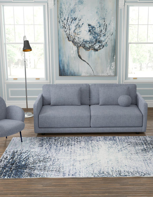 Blue and Gray 2' x 3' 1 Tucson Rectangle Area Rug 100% Polyester Unique Modern Carpet for Dining Rooms, Living Room, Bedrooms, Office Space for Sale at Rug Engine