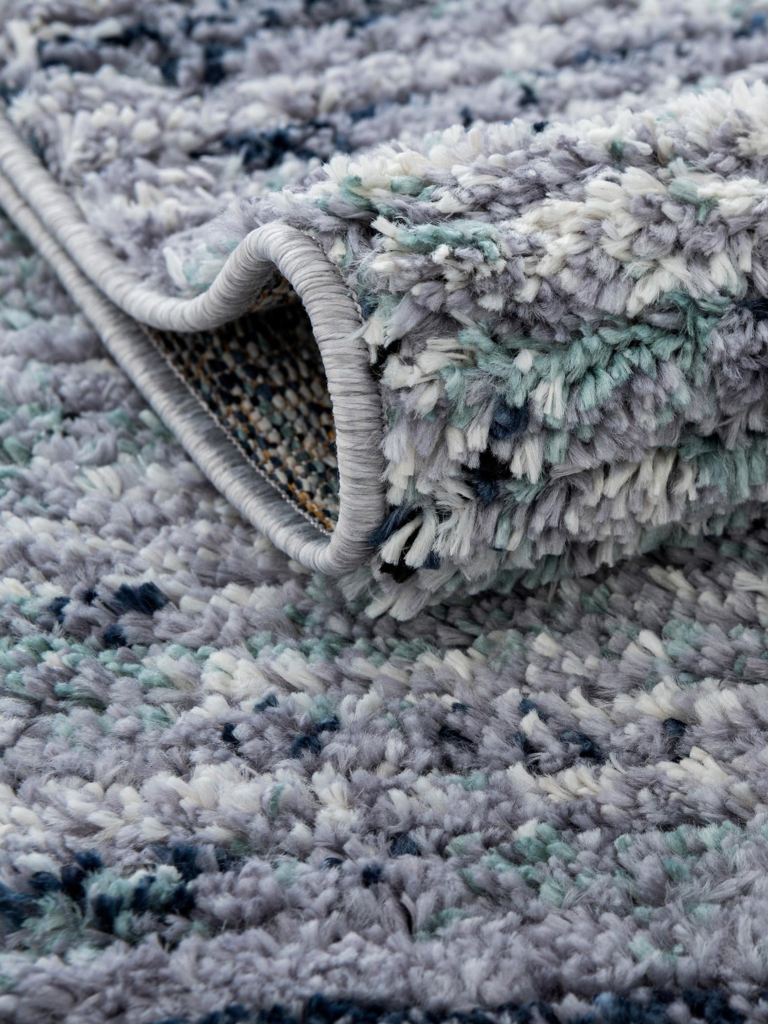Blue and Gray 4' 1 x 6' 1 Tucson Rectangle Area Rug 100% Polyester Unique Modern Carpet for Dining Rooms, Living Room, Bedrooms, Office Space for Sale at Rug Engine