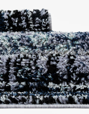 Blue and Gray 5' 3 x 8' Tucson Rectangle Area Rug 100% Polyester Unique Modern Carpet for Dining Rooms, Living Room, Bedrooms, Office Space for Sale at Rug Engine