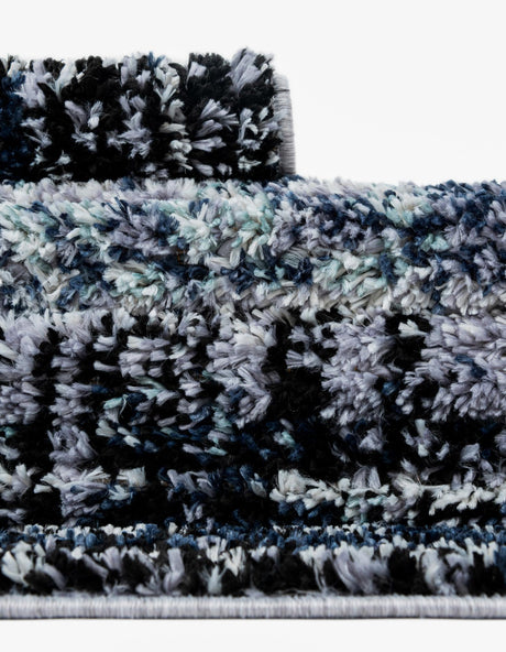 Blue and Gray 5' 3 x 8' Tucson Rectangle Area Rug 100% Polyester Unique Modern Carpet for Dining Rooms, Living Room, Bedrooms, Office Space for Sale at Rug Engine