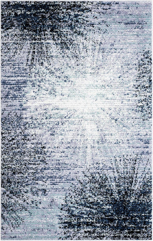 Blue and Gray 5' 3 x 8' Tucson Rectangle Area Rug 100% Polyester Unique Modern Carpet for Dining Rooms, Living Room, Bedrooms, Office Space for Sale at Rug Engine