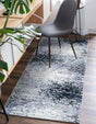 Blue and Gray 2' 7 x 12' Tucson Runner Area Rug 100% Polyester Unique Modern Carpet for Dining Rooms, Living Room, Bedrooms, Office Space for Sale at Rug Engine