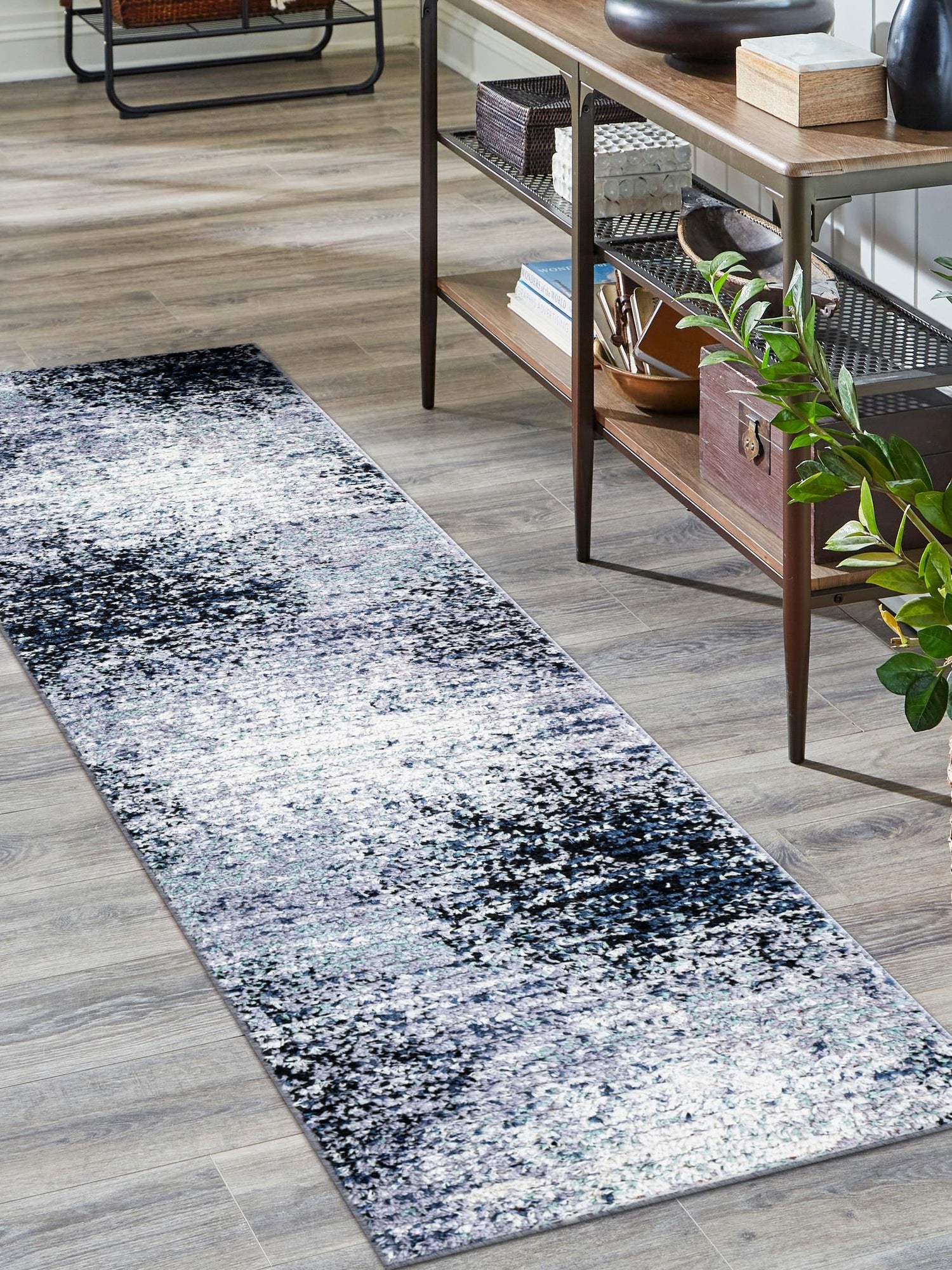 Blue and Gray 2' x 6' 1 Tucson Runner Area Rug 100% Polyester Unique Modern Carpet for Dining Rooms, Living Room, Bedrooms, Office Space for Sale at Rug Engine