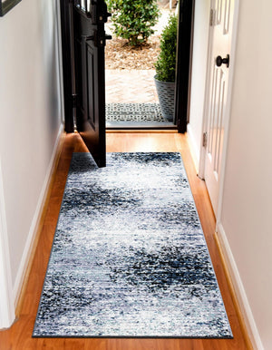 Blue and Gray 2' x 8' Tucson Runner Area Rug 100% Polyester Unique Modern Carpet for Dining Rooms, Living Room, Bedrooms, Office Space for Sale at Rug Engine