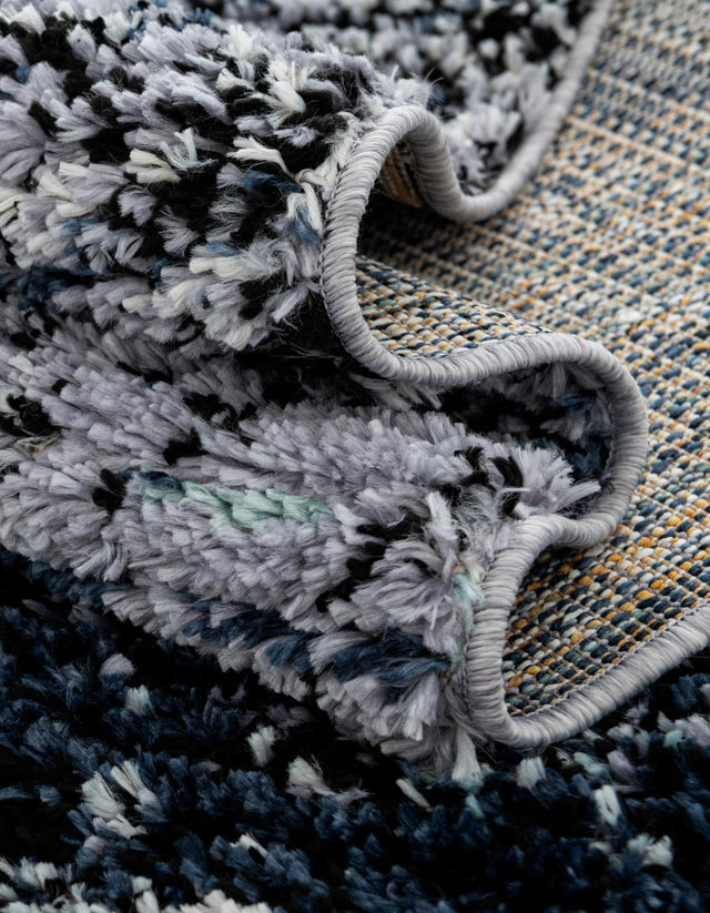 Blue and Gray 6' 1 x 6' 1 Tucson Square Area Rug 100% Polyester Unique Modern Carpet for Dining Rooms, Living Room, Bedrooms, Office Space for Sale at Rug Engine