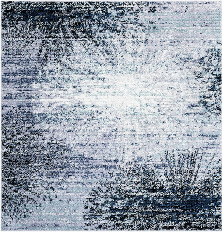 Blue and Gray 6' 1 x 6' 1 Tucson Square Area Rug 100% Polyester Unique Modern Carpet for Dining Rooms, Living Room, Bedrooms, Office Space for Sale at Rug Engine