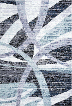 Gray and Ivory 10' x 14' 1 Tucson Rectangle Area Rug 100% Polyester Unique Modern Carpet for Dining Rooms, Living Room, Bedrooms, Office Space for Sale at Rug Engine