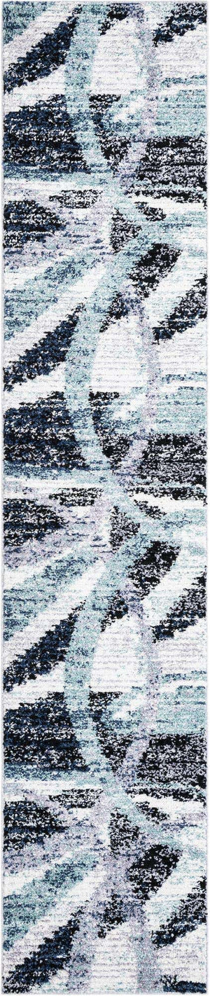 Gray and Ivory 2' 7 x 12' Tucson Runner Area Rug 100% Polyester Unique Modern Carpet for Dining Rooms, Living Room, Bedrooms, Office Space for Sale at Rug Engine