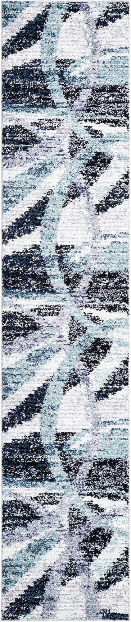 Gray and Ivory 2' 7 x 12' Tucson Runner Area Rug 100% Polyester Unique Modern Carpet for Dining Rooms, Living Room, Bedrooms, Office Space for Sale at Rug Engine