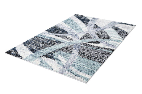 Gray and Ivory 5' 3 x 8' Tucson Rectangle Area Rug 100% Polyester Unique Modern Carpet for Dining Rooms, Living Room, Bedrooms, Office Space for Sale at Rug Engine