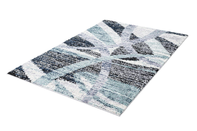 Gray and Ivory 5' 3 x 8' Tucson Rectangle Area Rug 100% Polyester Unique Modern Carpet for Dining Rooms, Living Room, Bedrooms, Office Space for Sale at Rug Engine
