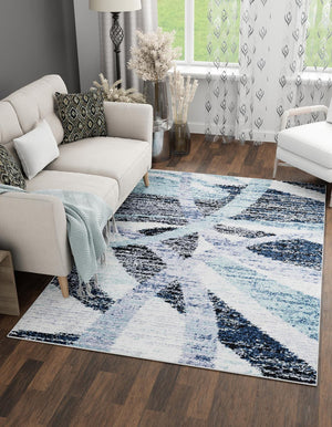 Gray and Ivory 10' x 14' 1 Tucson Rectangle Area Rug 100% Polyester Unique Modern Carpet for Dining Rooms, Living Room, Bedrooms, Office Space for Sale at Rug Engine