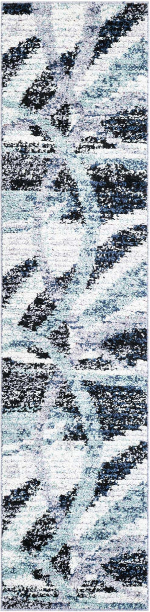 Gray and Ivory 2' x 8' Tucson Runner Area Rug 100% Polyester Unique Modern Carpet for Dining Rooms, Living Room, Bedrooms, Office Space for Sale at Rug Engine
