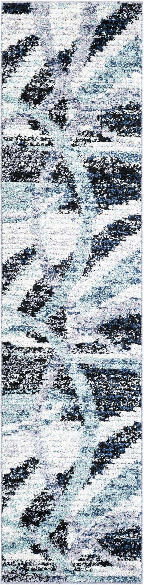 Gray and Ivory 2' x 8' Tucson Runner Area Rug 100% Polyester Unique Modern Carpet for Dining Rooms, Living Room, Bedrooms, Office Space for Sale at Rug Engine