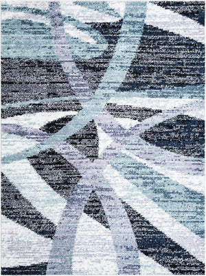 Gray and Ivory 9' x 12' Tucson Rectangle Area Rug 100% Polyester Unique Modern Carpet for Dining Rooms, Living Room, Bedrooms, Office Space for Sale at Rug Engine