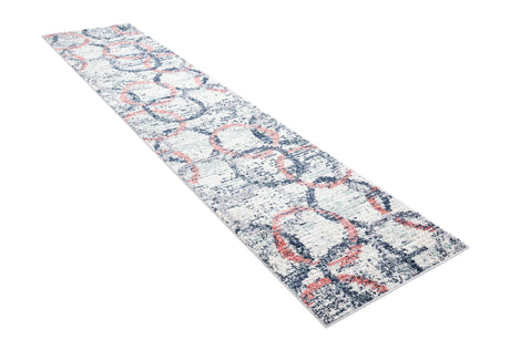 Ivory 2' 7 x 12' Tucson Runner Area Rug 100% Polyester Unique Modern Carpet for Dining Rooms, Living Room, Bedrooms, Office Space for Sale at Rug Engine