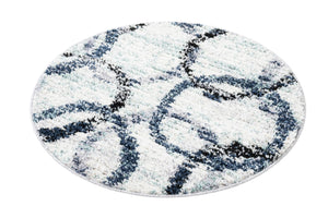 Ivory 3' 1 x 3' 1 Tucson Round Area Rug 100% Polyester Unique Modern Carpet for Dining Rooms, Living Room, Bedrooms, Office Space for Sale at Rug Engine