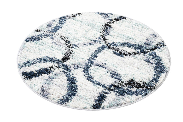Ivory 3' 1 x 3' 1 Tucson Round Area Rug 100% Polyester Unique Modern Carpet for Dining Rooms, Living Room, Bedrooms, Office Space for Sale at Rug Engine