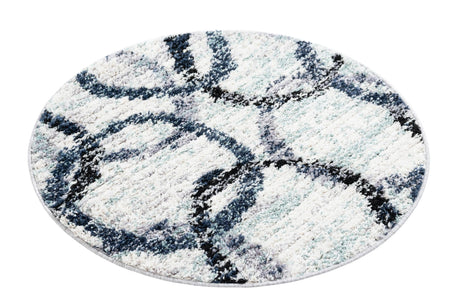 Ivory 3' 1 x 3' 1 Tucson Round Area Rug 100% Polyester Unique Modern Carpet for Dining Rooms, Living Room, Bedrooms, Office Space for Sale at Rug Engine
