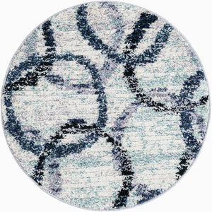 Ivory 3' 1 x 3' 1 Tucson Round Area Rug 100% Polyester Unique Modern Carpet for Dining Rooms, Living Room, Bedrooms, Office Space for Sale at Rug Engine