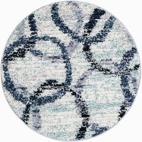 Ivory 3' 1 x 3' 1 Tucson Round Area Rug 100% Polyester Unique Modern Carpet for Dining Rooms, Living Room, Bedrooms, Office Space for Sale at Rug Engine