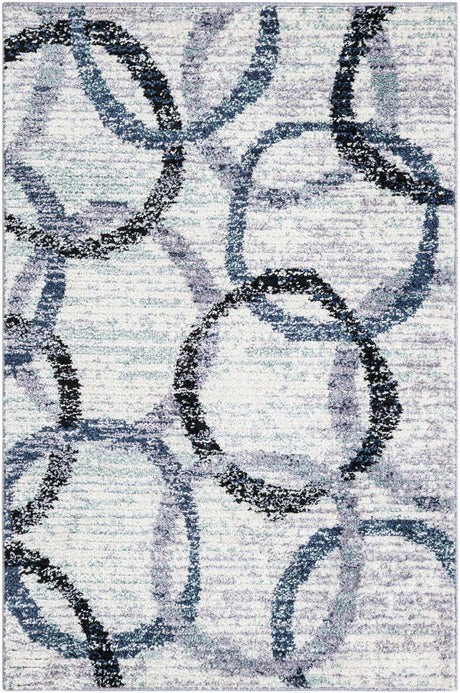 Ivory 4' 1 x 6' 1 Tucson Rectangle Area Rug 100% Polyester Unique Modern Carpet for Dining Rooms, Living Room, Bedrooms, Office Space for Sale at Rug Engine