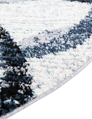 Ivory 5' 3 x 5' 3 Tucson Round Area Rug 100% Polyester Unique Modern Carpet for Dining Rooms, Living Room, Bedrooms, Office Space for Sale at Rug Engine
