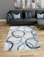 Ivory 5' 3 x 8' Tucson Rectangle Area Rug 100% Polyester Unique Modern Carpet for Dining Rooms, Living Room, Bedrooms, Office Space for Sale at Rug Engine