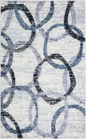 Ivory 5' 3 x 8' Tucson Rectangle Area Rug 100% Polyester Unique Modern Carpet for Dining Rooms, Living Room, Bedrooms, Office Space for Sale at Rug Engine