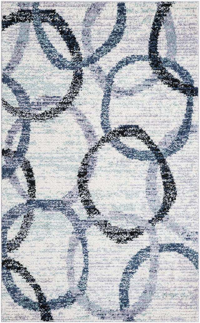 Ivory 5' 3 x 8' Tucson Rectangle Area Rug 100% Polyester Unique Modern Carpet for Dining Rooms, Living Room, Bedrooms, Office Space for Sale at Rug Engine
