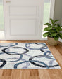 Ivory 6' 1 x 6' 1 Tucson Square Area Rug 100% Polyester Unique Modern Carpet for Dining Rooms, Living Room, Bedrooms, Office Space for Sale at Rug Engine