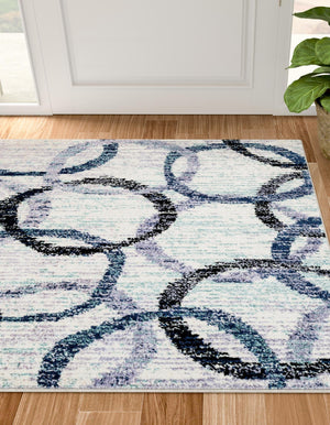 Ivory 6' 1 x 6' 1 Tucson Square Area Rug 100% Polyester Unique Modern Carpet for Dining Rooms, Living Room, Bedrooms, Office Space for Sale at Rug Engine