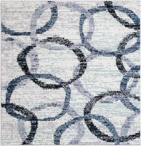 Ivory 6' 1 x 6' 1 Tucson Square Area Rug 100% Polyester Unique Modern Carpet for Dining Rooms, Living Room, Bedrooms, Office Space for Sale at Rug Engine