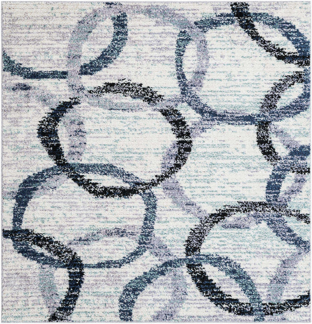 Ivory 6' 1 x 6' 1 Tucson Square Area Rug 100% Polyester Unique Modern Carpet for Dining Rooms, Living Room, Bedrooms, Office Space for Sale at Rug Engine